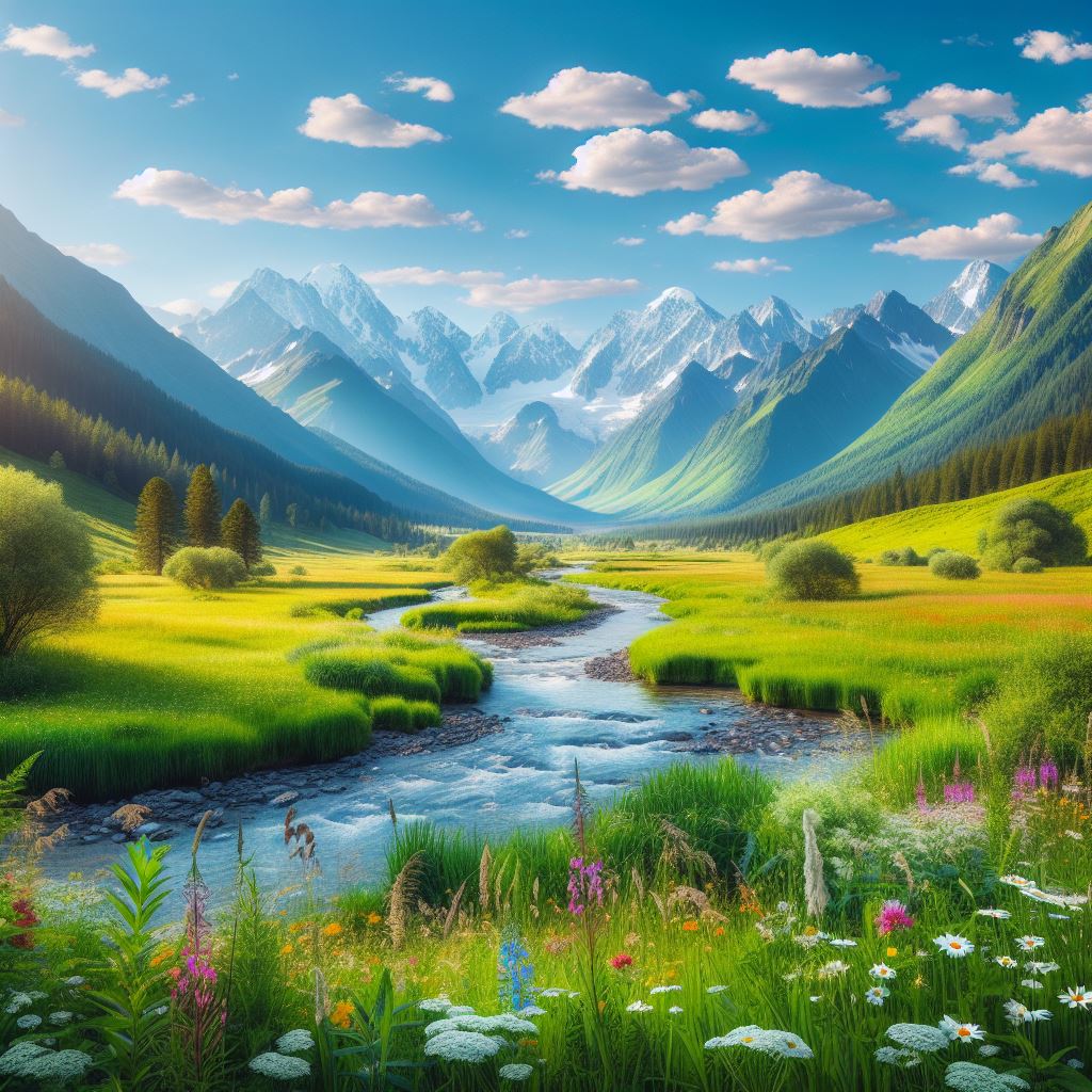 An AI generated image of a landscape.
